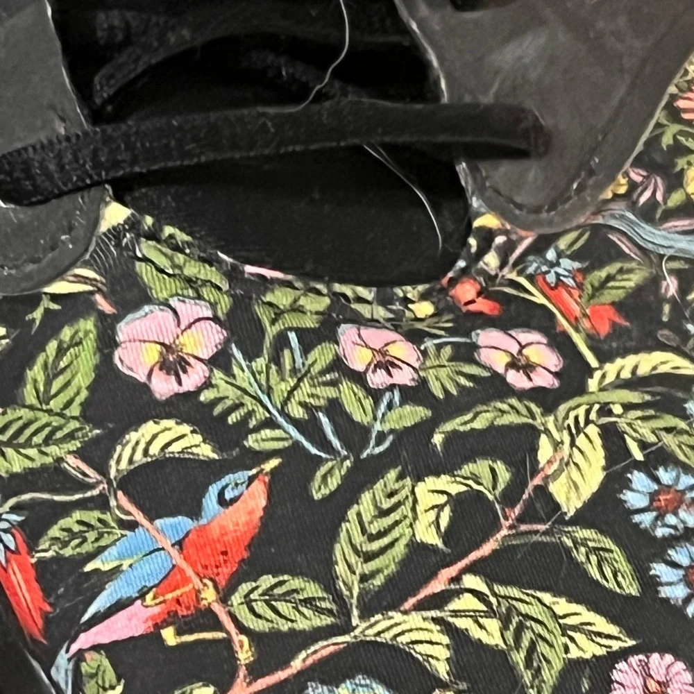 ASICS Bird And Branch Motif Black Fabric Sneakers 10M - Picture 8 of 10